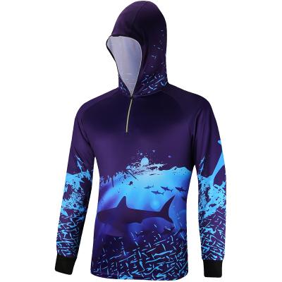 China Long Sleeve Anti-UV UV Protection Quick Dry Fishing Shirts With Hood Waterproof Fishing Hoodie for sale