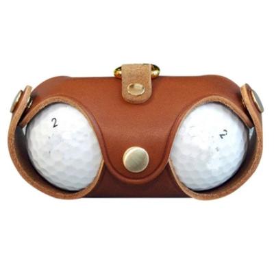 China Portable Mini Waist Pack Multifunction Sport Storage Pouch Genuine Leather Golf Accessories Holder Holder Waist Bag Golf Balls Filter for sale