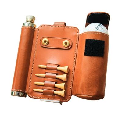 China Golfer Flask Gift Set Hipflask Customized Personalized Golf Hip Leather Flask Engraved Golf Flask Golfer Flask Gift Set for sale