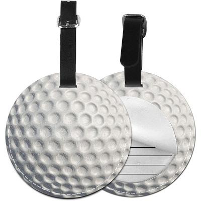 China Golfing Bag Tag Sport Luggage Golfing Tag For OutdoorTravel ID Label PU Leather For Luggage Suitcase Bags for sale