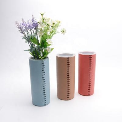 China Hot Selling High Quality Vase With Leather New Design Leather Vase For Flower Vase Custom High Quality Leather Wrap for sale