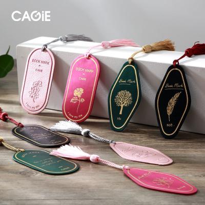 China Retro China Bookmark Tassels Gift Bookmark Pu Leather Bookmarks For Books for sale