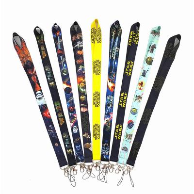 China Polyester Factory Custom Logo Printed Neck Lanyard Classic Anime Key Chain Tying Star Wars Lanyards for sale