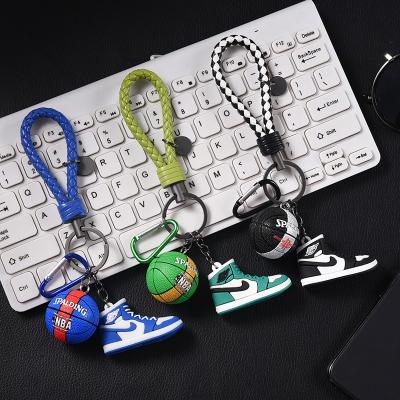 China 2022 New Arrivals PVC Llaveros Sneaker Key Chain Jordan Basketball Leather Rope Keychain Shoe Metal Rubber Key Chain Accessories for sale