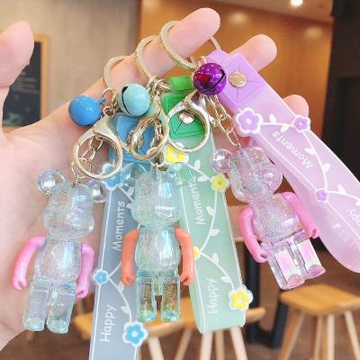 China Plastic most popular products fashion transparent acrylic, plastic kaw rose bear ornaments charm bracelet wrist band for sale