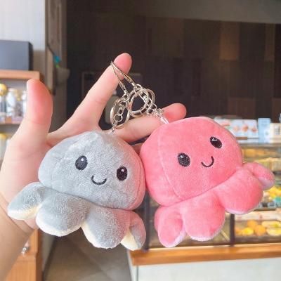 China Amazon hot sale bestselling plush octopus reversible plush llaveros plushie took to tiktok by storm show your happy angry mood toy for sale