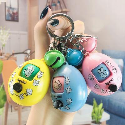 China Plastic 2022 New Arrivals Novelty Promotional Gifts Kids Finger-guessing Game Busy Person Toy Key Chain Capsule Cycles Egg Toys llaveros for sale