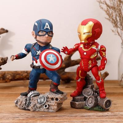 China Hot Selling Resin Action Figures Home Action Characters Statue Decoration Marvel DC Marvel America Amazon Desktop Figurine for sale