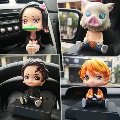 China Japan Demon Slayer PVC ABS bobblehead anime Tanjirou Nezuko Hashibira Inosuke Agatsuma Zenitsu car accessories interior decoration for sale