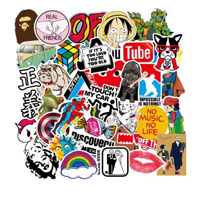 China 100PCS Decorative WPS2.0 DIY Removable Color-fast Fashion PVC Graffiti Cartoon Waterproof Stickers For Luggage Motorcycle Jdm Car Access for sale