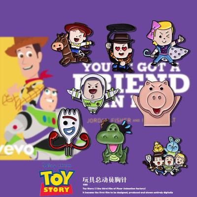 China Europe BuzzLightyear Cheap Custom Pins Made Metal Stoving Varnish Enamel Zinc Metal Crafts Hard Pins for sale