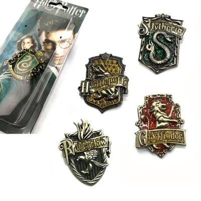 China Creative Europe Pins Animation Surrounding Harr Metal Open 5 School Pin Badges With Blister Card Packing for sale