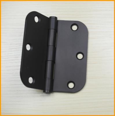 China 3.5*3.5*2mm durable matte iron black door hinge curved edge door hinges including screws for sale