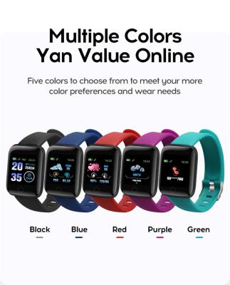 China Hot Selling 2021 Fashion Health Sport Smart Watch Raise To Wake Clock Reminder Push Message 116 Plus Smart Bracelet Te koop