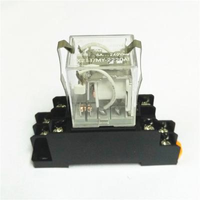 China 8 PIN 5A 220V MY2NJ HH52P-L sealed relay with socket base for sale