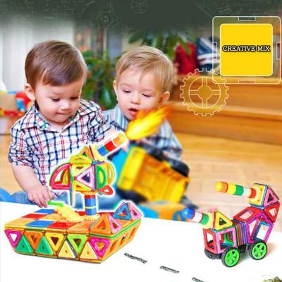 China Montessori Magnetic Blocks Kids Educational Magnetic Tiles Material Eco-friendly Plastic Toys Building Block Magnetic 3d Puzzle for sale