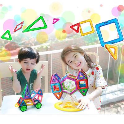 China Eductional toys 3d construction educational magnetic building tiles for kids magnetic building blocks toys set with rivet for sale