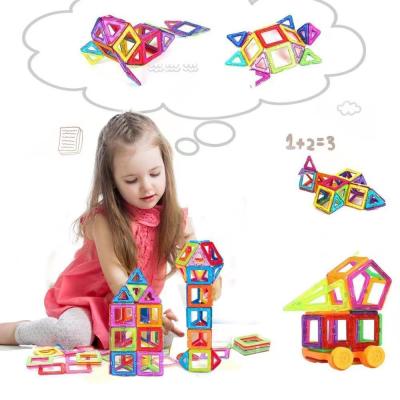 China Eco-friendly Material Magnetic Blocks Educational Toys Magnetic Tiles Boys And Girls Plastic Building Block Magnetic 3d Puzzle for sale