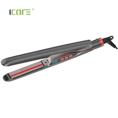 China Optional Hot Sale LED Temperature Ceramic Coated Display Plate Flat Iron Hair Straightener for sale