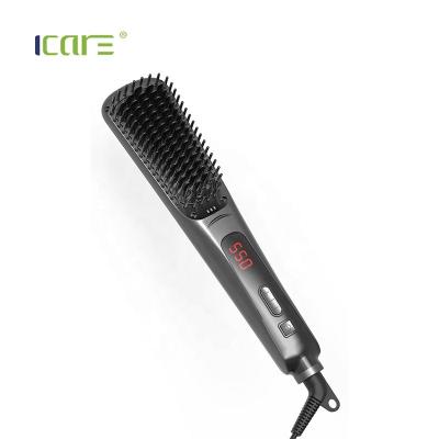 China Newest Design LED Household Temperature Display Auto-Function Hair Straightener Brush for sale