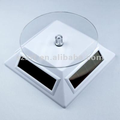 China Shel: ABS plastic; Tray: 360 Degree Acrylic Solar Rotating Solar Display Stand Display Rack Solar Turntable For Small Gadgets for sale