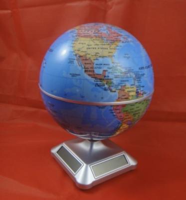 China ABS OEM Geography Teaching Tool Rotating Solar Powered Plastic World Globe for sale