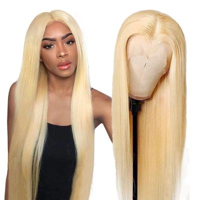 China 100% Virgin Hair 10A Grade Transparent 13x4 Lace Frontal Human Hair Wigs 613 Blonde Straight Raw Hair Wig for sale