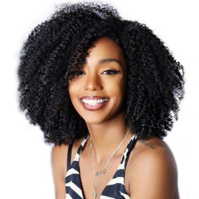 China Straight Wig With 14 Inch Handmade Kinky Curly Brazilian Hair Afro Kinky Curly Soft Short Human Hair Glueless Wigs Peruvian Hair for sale