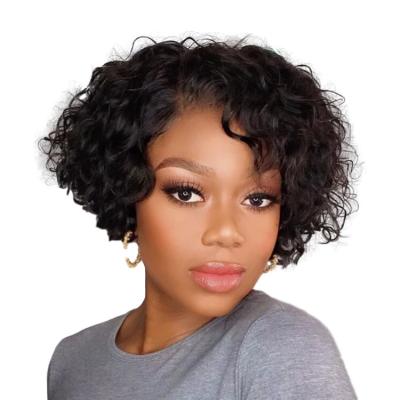 China Wholesale Short Body Wave Hair Wigs, Pixie Cut Wigs For Black Women, Cheap Machine Made Natural Color Glueless Wigs Hair for sale