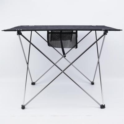 China Modern Picnic Portable Aluminum Alloy Camping Furniture Black Folding Table for sale