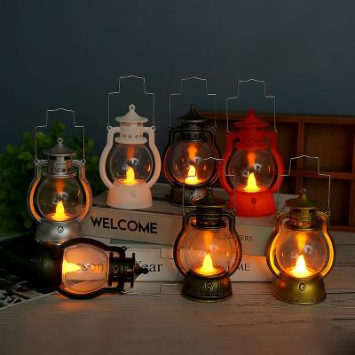 China Portable Party Atmosphere Bar Lamp Kerosene Atmosphere Decoration Plastic Children's Retro Halloween Horror Creative Layout Props for sale