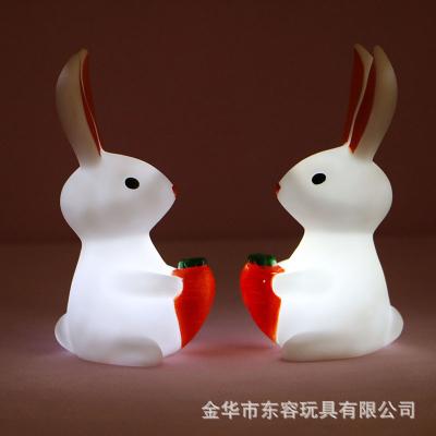 China Creative Cute Bunny Girl Rabbit Shape Led Bedroom Night Light Atmosphere Decoration Night Light Carrot Rabbit Glowing Toy for sale