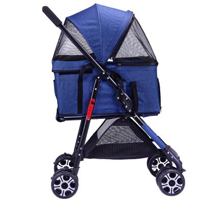 China Lightweight Portable High Quality Luxurious Hand Cart Easy Folding One Traveling For Dog Walkers Pet Strollers Cat Carrier for sale