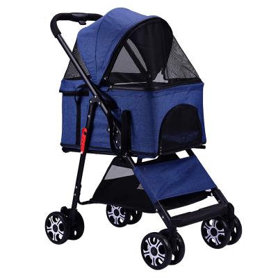 China Portable High Quality Cheap Detachable Stroller Light Weight Pet Trolley Pet Trolley Dog Strollers Main Folding Cats Carrier for sale