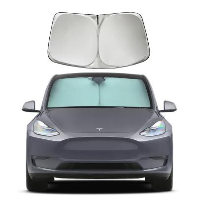 China beach & Vacation Car Sunshade For Tesla Model S Durable 240T Material Car Sun Shade For Sun Heat Protection UV X Rays And Model for sale