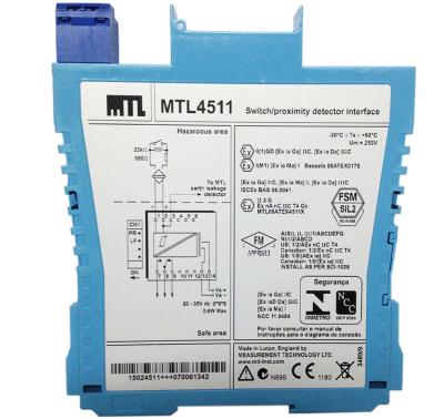 China MTL4511 Interfaz de interruptor/detector de proximidad de instrumentos MTL de 1 canal, con detección de fallos en la línea en venta