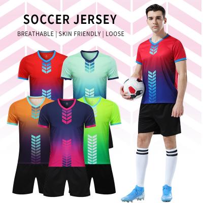 China New Quick Dry Soccer Jersey Set Men Breathable Soccer Jersey Quick Dry Sets Soccer Training Tank Top for sale