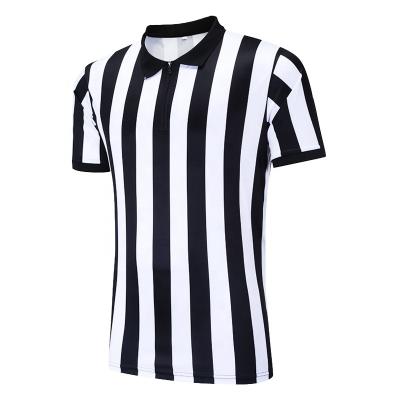 China Wholesale OEM Polyester Breathable Referee Jersey Black Professional Basketball Soccer White Referee Shirts Zipper Neck for sale