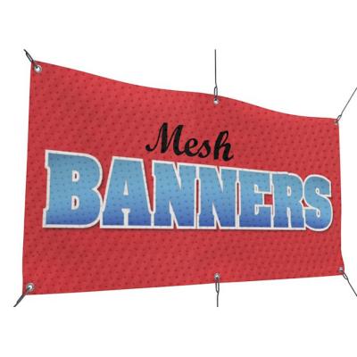 China Custom Hanging Wind Resistance Mesh Banner For Art Decoration Curtain Advertising for sale