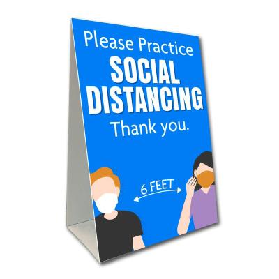 China Custom Printing Waterproof+Eco-friendly Foam Social Distancing Board Signs Economy A-frame Signs for sale