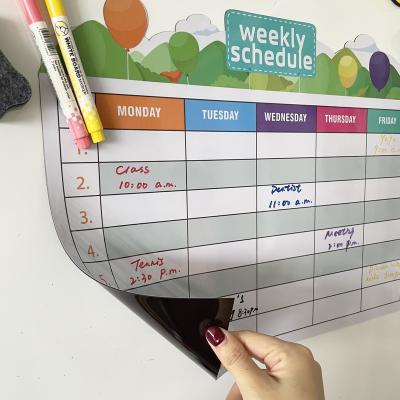 China Announcing Decal New Arrival Kids Dry To Erase Clean Monthly Weekly Planner To Do List Signs Magnetic Whiteboard For Fridge for sale