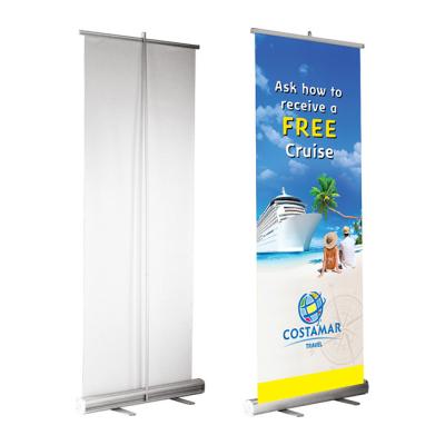 China Advertising 85*200cm Custom Design Aluminum Portable Roll Banner Stand Advertising Pull Up Backdrop Retractable Fair Display for sale