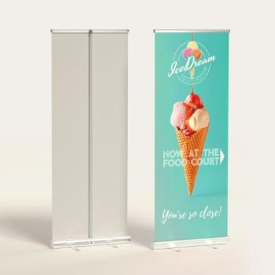 China Advertising Event Trade Show Exhibition Advertising Printing Aluminum Heavy Base 2m Retractable Pull Up Display Stand Roll Up Banner Price for sale