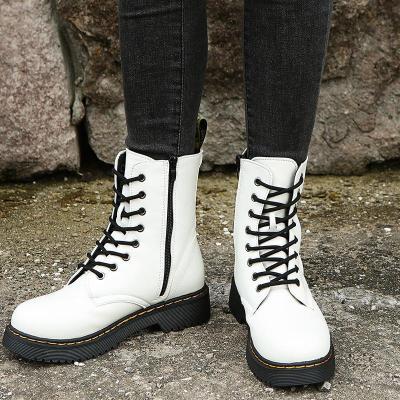 China Other Ladies Fashion Walking Boots PU Leather Lace Up Women's Leisure Walking Boot for sale