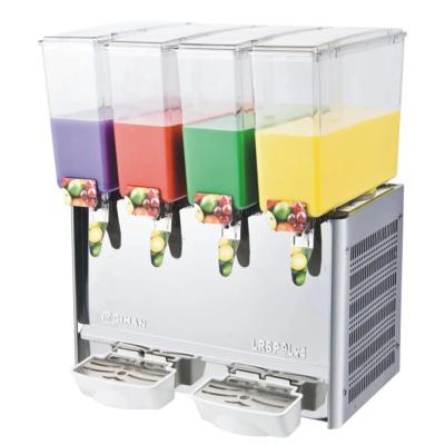 China Dispensador de bebidas comerciales 18L*2 Tanques Dispensador de jugo 350W Dispensador de bebida de té helado de acero inoxidable en venta