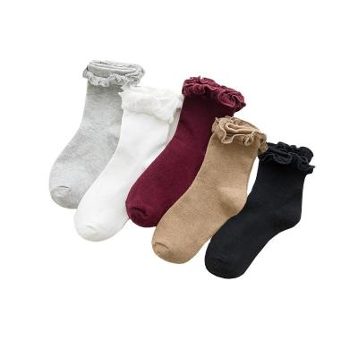 China KT2- D0042 Breathable Lace Women Ruffle Socks Women's Frill Socks for sale