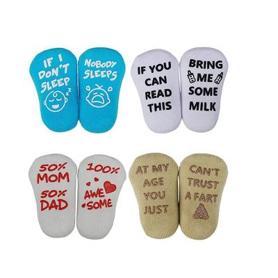 China Anti-skid Funny KT3-A604 Baby Knitted Socks For Newborn Baby Knitted Pattern Happiness Socks for sale