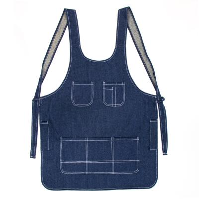 China Home cleaning/storage denim apron restaurant kitchen cafe shop repair work denim tool home apron for sale