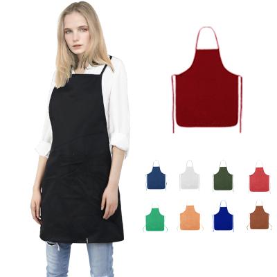 China Customized Logo Camp Chef Apron Kitchen Apron Wholesale Polyester AZO Free Cheap Custom Apron With Big Pockets for sale