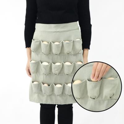 China AZO Free Men And Women Egg Gathering And Collecting Chicken Eggs Apron With 15 Pockets for sale